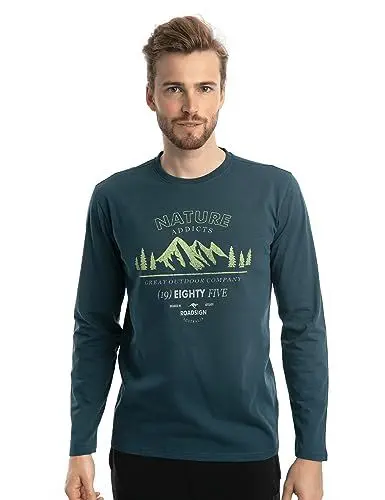 Produktbild: ROADSIGN australia Herren Langarmshirt mit stylischen Rundhalsausschnitt und aus 100% Baumwolle Navy | L