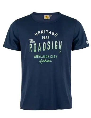Produktbild: Roadsign Australia Herren T-Shirt im australischen Lifestyle-Design mit Print und Rundhalsausschnitt Navy | M
