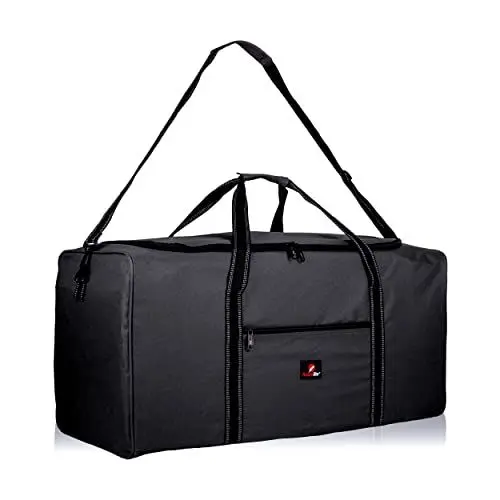 Produktbild: Roamlite XXL Extra Große Reistasche in Reisegepäcksgröße - 100 110 Liter Gepäck XL Duffle Bag - 1 Riesige Tasche – Flach faltbar für Lagerung, Reise oder Wäsche - 86cm x36x36 0,83kg - Schwarz RL34K