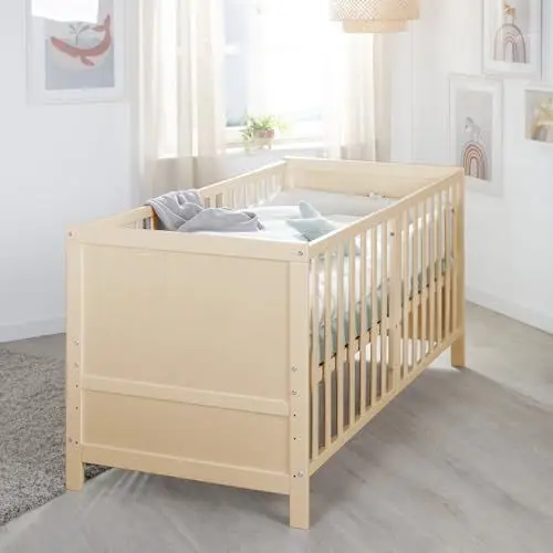 Produktbild: roba Babybett EASY SLEEP 70 x 140 cm inkl. Umbauecken - Mitwachsendes Gitterbett 3-fach höhenverstellbar - 3 Schlupfsprossen - Holz natur