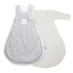 Produktbild: roba Babyschlafsack 62/68 cm Air PLUS miffy + Strampelsack mit Ärmeln - safe asleep - Schlafsack ganzjährig für Neugeborene - Grau mit Hasen Motiv