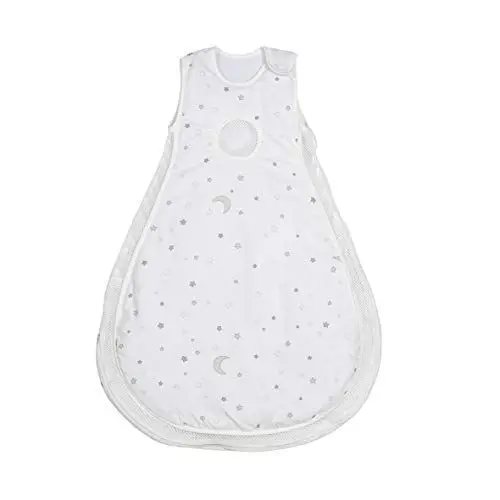 Produktbild: roba Babyschlafsack 62/68 cm - Easy Air Sternenzauber - Sommer Schlafsack für Neugeborene - aus Baumwolle mit Mesh Einsätzen - Stern Motiv in Weiß