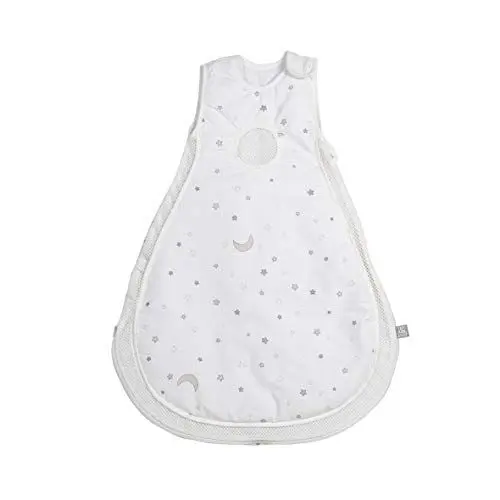 Produktbild: roba Babyschlafsack 74/80 cm - Easy Air Sternenzauber - Sommer Schlafsack für Neugeborene - aus Baumwolle mit Mesh Einsätzen - Stern Motiv in Weiß