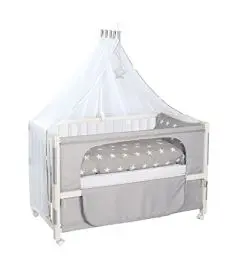 Produktbild: roba Beistellbett, safe asleep Room Bed, 60 x 120 cm 'Little Stars', Anstellbett, natur