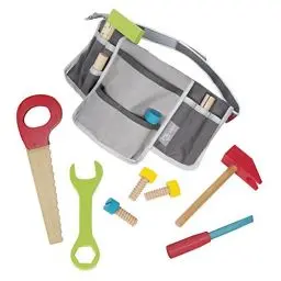 Produktbild: roba Kinder-Werkzeuggürtel inkl. Werkzeugtasche mit 11-teiligem Werkzeug-Set aus Holz, verstellbar