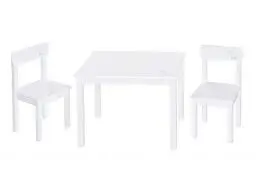 Produktbild: roba Kinder Sitzgruppe 'Little Stars', Kindermöbel Set aus 2 Kinderstühlen & 1 Tisch, Sitzgarnitur Holz, weiß lackiert, mit Sternen