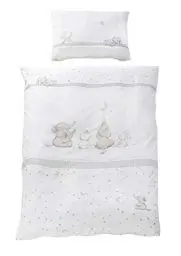 Produktbild: roba Kinderbettwäsche 100 x 135 cm Sternenzauber - Bettwäsche Set für Mädchen & Jungen - Decken & Kissenbezug aus Baumwolle für Babys & Kinder - Stern Motiv - Weiß