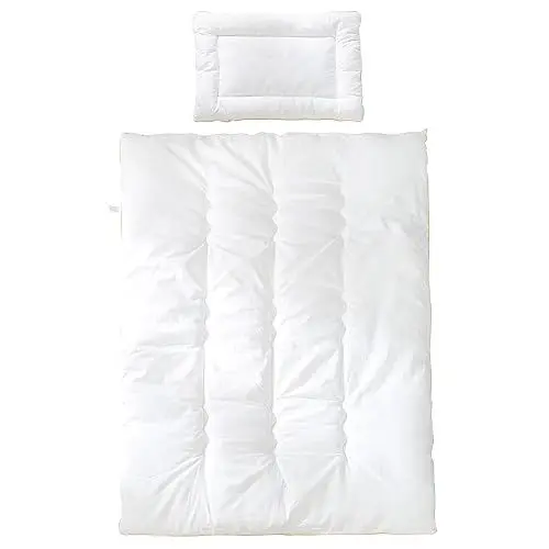Produktbild: roba Kindersteppbett - Kinder Bettdecke 100 x 135 cm + Kissen 40 x 60 cm - Baby Set (Inlett) - 4 Jahreszeiten / Ganzjährig - Weiß