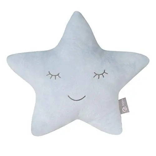 Produktbild: roba Kuschelkissen in Stern Form - roba Style - Flauschiges Deko Kissen für Baby & Kinderzimmer - für Mädchen & Jungen - Hellblau, 1 Stück (1er Pack)