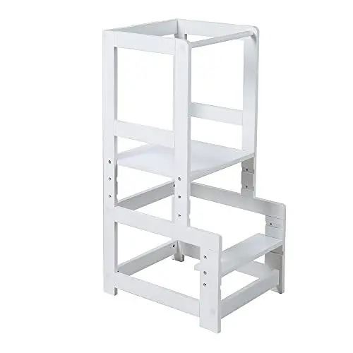 Produktbild: roba Lernturm nach Montessori - Sicherer Tritthocker für Kinder - Ideal als Küchenhelfer - Bis 80 kg belastbar - Holz weiß