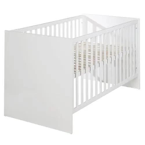Produktbild: roba Mitwachsendes Gitterbett Lilo 70 x 140 cm - Babybett 3-fach höhenverstellbar - Umbaubar zum Kinderbett - Holz weiß lackiert