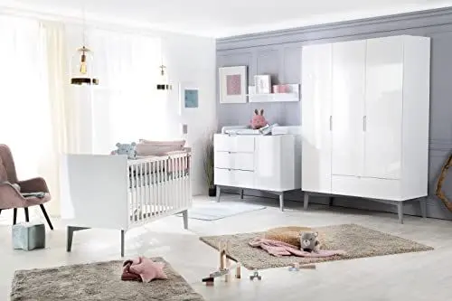 Produktbild: roba Möbelset 'Retro 2‘, inkl. Kombis-Bett 70x140, Wickelkommode, 3-türigem Schrank