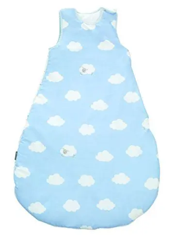 Produktbild: roba Schlafsack Kleine Wolke 90 cm - Babyschlafsack ganzjahres / ganzjährig - Baumwolle atmungsaktiv - Schlummersack für Kinder unisex - Hellblau