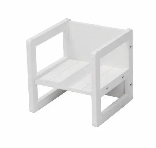 Produktbild: roba Sitzhocker für Kinder im Landhausstil - Wendehocker & Stuhl mit 3 Sitzhöhen - Multifunktionaler Kinderhocker - Holz weiß