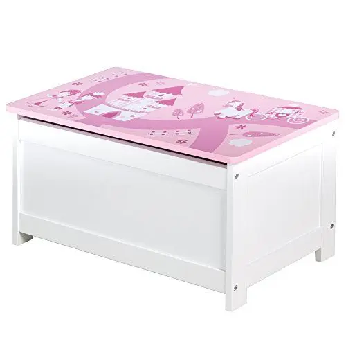 Produktbild: roba Spielzeugtruhe 'Krone', Sitz-& Aufbewahrungstruhe fürs Kinderzimmer, Truhenbank rosa / pink, 1 Stück (1er Pack)