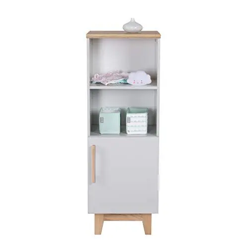 Produktbild: roba Standregal 'Caro', lichtgrau, aus Holz für Babyzimmer und Kinderzimmer mit Soft Close-Technik