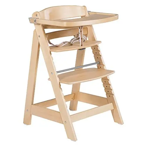 Produktbild: roba Treppenhochstuhl 'Sit Up Click & Fun', Hochstuhl inklusive abnehmbarem Essbrett und Bügel, innovativer Klickverschluss, mitwachsend vom Babyhochstuhl bis zum Jugendstuhl, Holz, natur