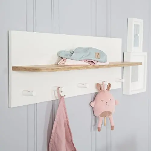 Produktbild: roba Wandgardarobe 'Ava‘ mit Ablage & 5 Garderobenhaken, HxBxT: 29 x 90 x 16,5 cm