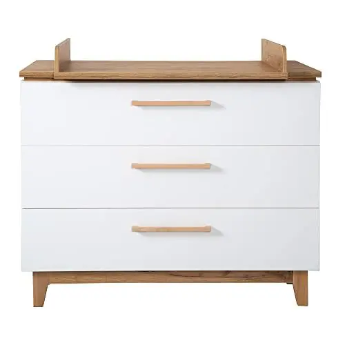 Produktbild: roba Wickelkommode mit Wickelansatz 'Finn' mit Schubladendämpfung, 3 Schubladen, Wickelhöhe 94 cm