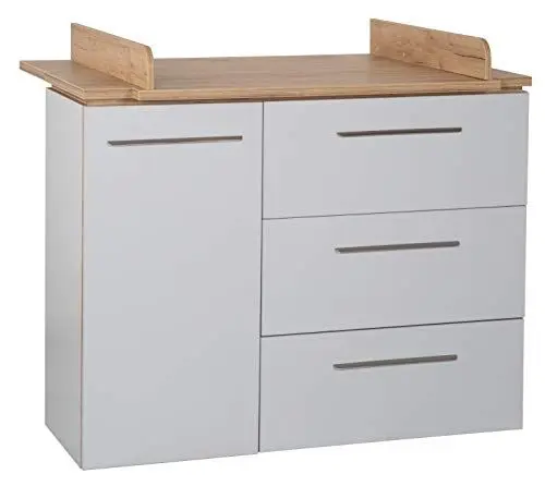 Produktbild: roba breite Wickelkommode mit Wickelansatz 'Tobi', Soft-Close, 1 Tür, 3 Schubladen, Wickelhöhe 94 cm