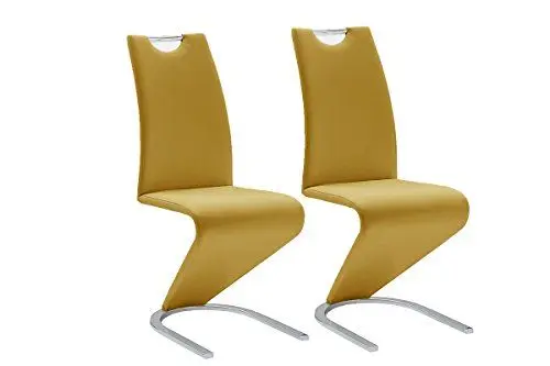Produktbild: Robas Lund Esszimmerstühle 2er Set Schwingstuhl Curry, Esszimmerstuhl Stuhl Amado, 62.0 x 45.0 x 102.0 cm