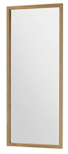 Produktbild: Robas Lund Garderobenspiegel mit Rahmen Eiche Massivholz, BxHxT 50x120x2 cm