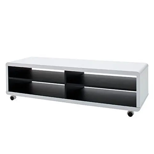 Produktbild: Robas Lund Lowboard Weiß TV Möbel mit Rollen, 120x35x39 cm (BxHxT)