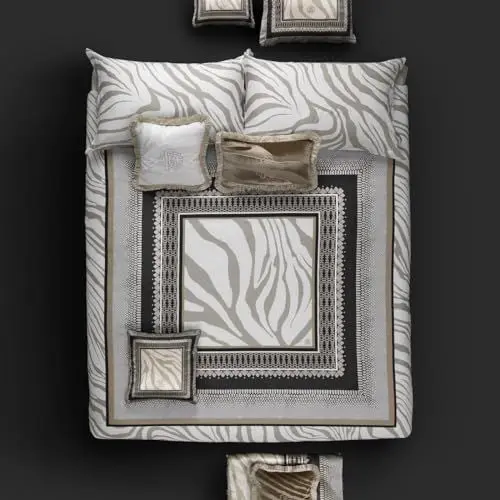 Produktbild: Roberto Cavalli Mako-Satin Bettwäsche Frame Zebrage beige 1 Bettbezug 135 x 200 cm + 1 Kissenbezug 80 x 80 cm