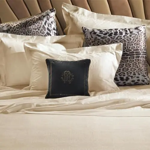 Produktbild: Roberto Cavalli Mako-Satin Bettwäsche Logo beige 1 Bettbezug 135 x 200 cm + 1 Kissenbezug 80 x 80 cm