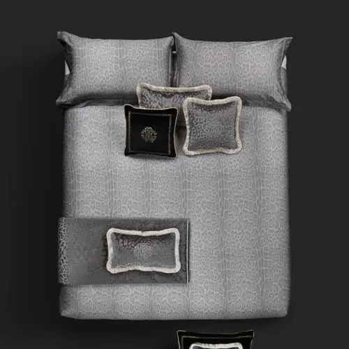 Produktbild: Roberto Cavalli Mako-Satin Bettwäsche Pantera dunkelgrau 1 Bettbezug 135 x 200 cm + 1 Kissenbezug 80 x 80 cm