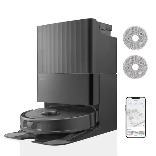 Produktbild: roborock Qrevo S Saugroboter mit Wischfunktion, 7000 Pa HyperForce® Reinigungsleistung, 45 dB(A) leises Trocknen, PreciSense® LiDAR Navigation, zusätzlich 2 Wischmops, Roboterstaubsauger-Set(Schwarz)