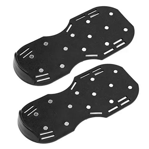 Produktbild: Robuste Rasen-Vertikutierer-Schuhe, Verschleißfeste Gras-Spike-Schuhe für die Gartenarbeit, Belüfter-Werkzeug mit Metallschnallenriemen (Schwarz)