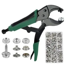 Produktbild: Robustes Druckknopf Werkzeug Mit Zange - Tragbares Ösenzange Set mit 60 Sätzen 15mm - Sichere Druckknöpfe für Bootsabdeckung, Druckknopf Werkzeug, Ersetzen von Metall-Druckknöpfen, Segeltuch