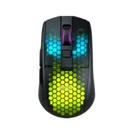Produktbild: Roccat Burst Pro Air - leichte, symmetrische, kabellose, optische RGB-Gaming-Maus mit Optical Owl-Eye Sensor mit 19.000 DPI, optischen Tasten-Switches, Titan Mausrad, 81 Gramm Gewicht, schwarz