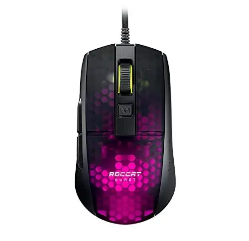 Produktbild: Roccat Burst Pro - Extrem leichte Optical Pro Gaming Maus (hohe Präzision, Optischer Owl-Eye Sensor (100 bis 16.000 Dpi), RGB AIMO LED Beleuchtung, 68g leicht, Designt in Deutschland), schwarz