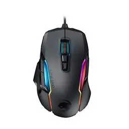 Produktbild: Roccat Kone AIMO Gaming Maus (hohe Präzision, Optischer Owl-Eye Sensor (100 bis 16.000 Dpi), RGB AIMO LED Beleuchtung, 23 programmierbare Tasten, Designt in Deutschland, USB), schwarz(remastered)