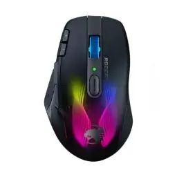 Produktbild: Roccat Kone XP Air – kabellose Gaming-Maus mit optischem Sensor mit 19.000 DPI, AIMO RGB-Beleuchtung, 4D-Mausrad, schwarz