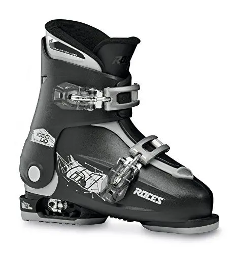 Produktbild: Roces Kinder Skischuhe Idea Up Größenverstellbar Verstellbarer Kinderskischuh, Black/Silver, 30-35