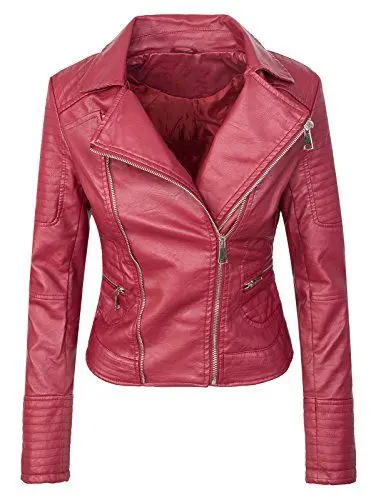 Produktbild: Rock Creek Damen Kunstleder Jacke Übergangs Jacke D-287 ( PU-2316 Bordo L )