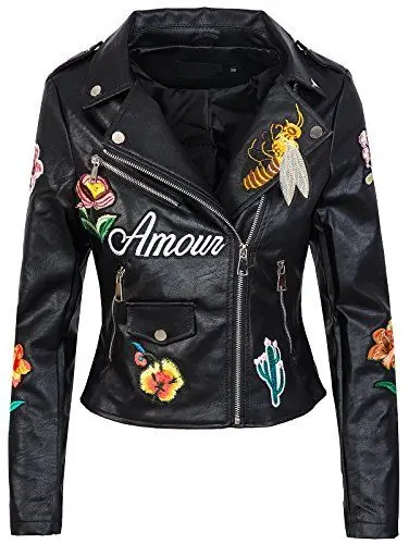 Produktbild: Rock Creek Selection Bikerjacke Damen Lederjacke D-263 (PU-3040 Schwarz 40)