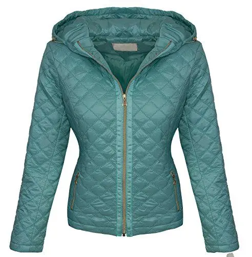 Produktbild: Rock Creek Selection Designer Damen Steppjacke Übergangsjacke Gesteppt Damenjacke mit Kapuze D-383 (D-06 Türkis L)