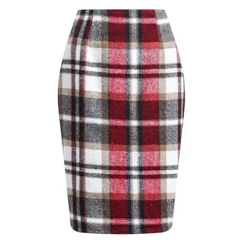 Produktbild: Rock Kariert, Wollrock Damen Winter, Winterrock Damen, Mini Rock, Winterröcke Damen, Damen Winterrock Karierter Kurze Rock, Wollrock Damen Knielang, High Waist Rock