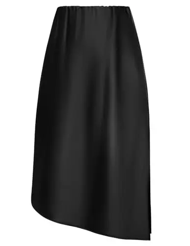 Produktbild: Rock Knielang Damen Business Solide Hohe Taille Rock Schwarz Damen Midirock Damen XL
