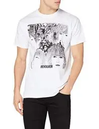 Produktbild: Rock Off Herren The Beatles Revolver Album Cover T-Shirt, Weiß, (Herstellergröße: Large)
