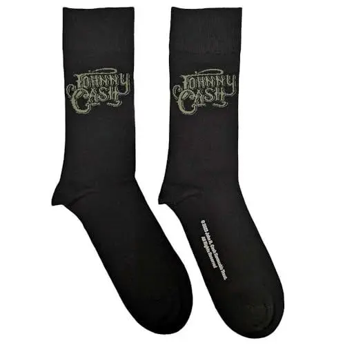 Produktbild: Rock Off Johnny Cash Socken mit Schriftzug /''Text Logo/'', Schwarz, Einheitsgr��e, Schwarz, Einheitsgr??e