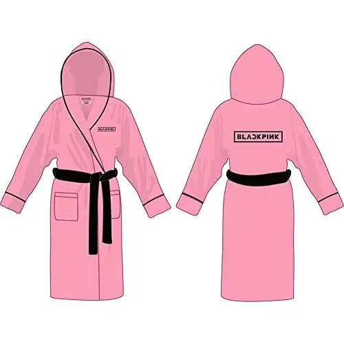 Produktbild: Rock Off Trade Blackpink Bademantel mit Logo, offizielles Lizenzprodukt, lange Ärmel, Rosa, Rosa, M/L