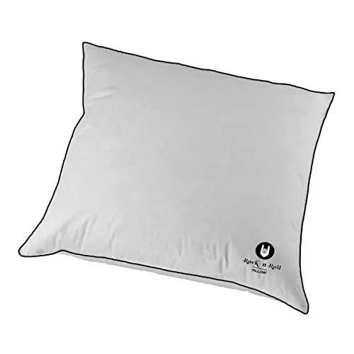 Produktbild: Rock `n Roll Pillow, mittelfest, Kissen Kopfkissen Daunen- Federkissen 70% Federn und 30% Daunen mit hochwertiger Stickerei (80 x 80 cm)