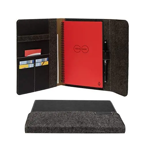 Produktbild: Rocketbook Smart Notebook Schutzhülle - Schwarz - Letter (A4), 100% recycelbar, biologisch abbaubar, Stifthalter, Magnetverschluss, Innenfach