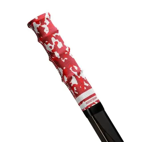 Produktbild: ROCKETGRIP Eishockeyschläger Sport Grip – Camo Stoff Hockeygriffe – Hockeyzubehör für Erwachsene und Kinder (Camo Red)