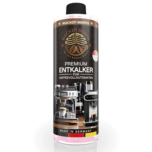 Produktbild: ROCKIN BEANS Entkalker mit Farbindikator für Kaffeevollautomaten und Kaffeemaschinen, hochergiebige Qualität - Kompatibel mit allen gängigen Markengeräten - für 16 Anwendungen (1 Liter)